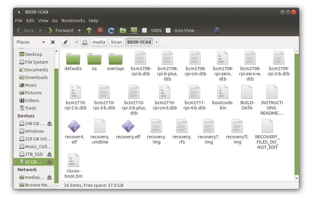 NOOBS microSD card content