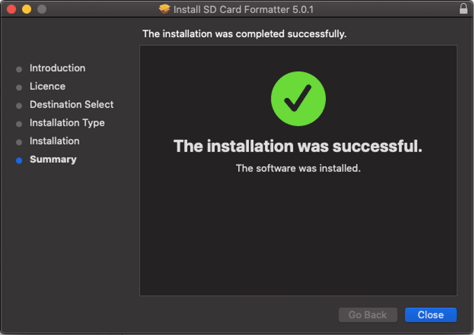 SD card formatter installer