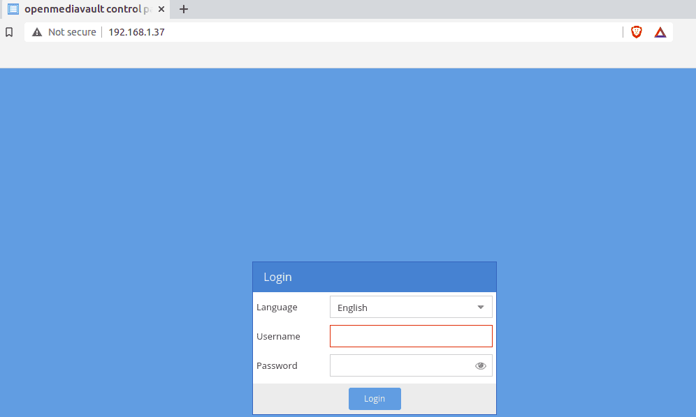 Openmediavault login